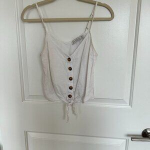 White Tank top with tie in the front